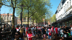 Leidseplein voor Ajax - De Graafschap, in mei